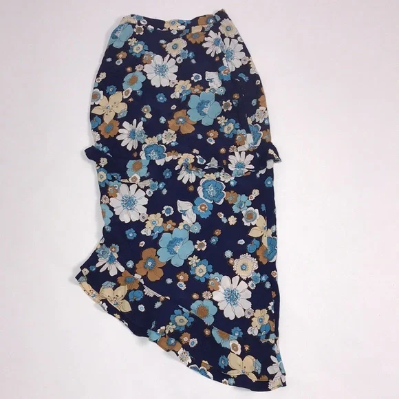 For love and lemons magnolia shirred midi skirt XS